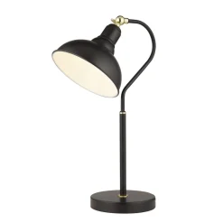 Schreibtischlampe E14 48 cm Schwarz verstellbar Metall