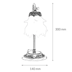Schreibtischlampe Messing Glas Floral schwenkbar