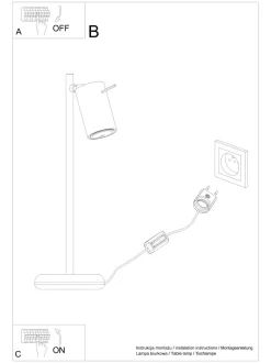 Schreibtischlampe Metall 43 cm hoch schwenkbar Weiß
