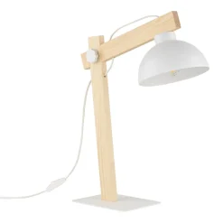 Schreibtischlampe verstellbar 52 cm Holz Metall E27