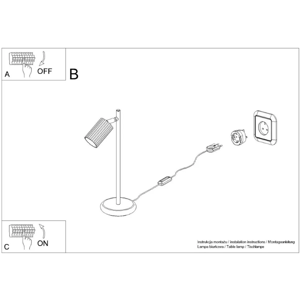Schreibtischleuchte Weiß Metall H: 43 cm schwenkbar GU10