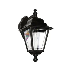 Schwarze Außenlampe Aluminium IP44 Rustikal E27