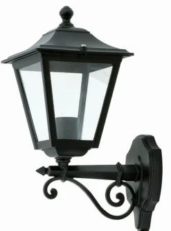 Schwarze Außenlampe antik Rustikal IP44 E27 H:41cm