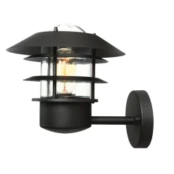 Schwarze Außenlampe Edelstahl maritim IP44 rostfrei