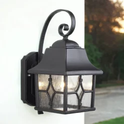 Schwarze Außenleuchte Rustikal IP44 wetterfest KENT