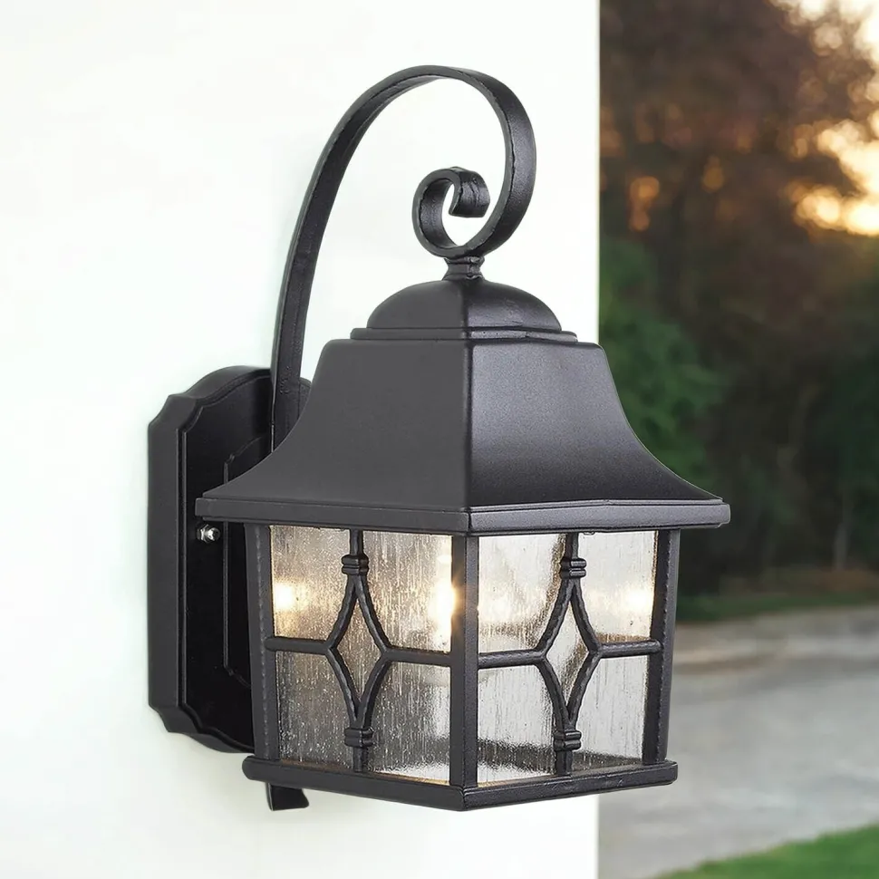 Schwarze Außenleuchte Rustikal IP44 wetterfest KENT