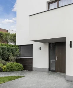 Schwarze Außenwandlampe Aluminium Glas IP54 TREASA