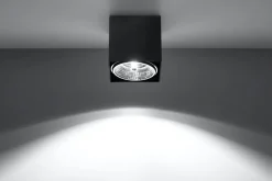 Schwarze Aufbauleuchte Aluminium eckig Modern