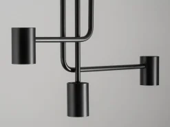 Schwarze Deckenlampe GU10 Zylinder L:60 cm Metall