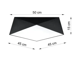 Schwarze Deckenlampe LYNNDIE B:50cm geometrisch 3x E27