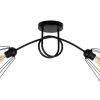 Schwarze Deckenlampe Retro Metall E27 L:90 cm 2-flammig