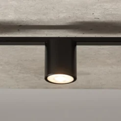 Schwarze Deckenlampe Zylinder GU10 3-flammig 70 cm groß