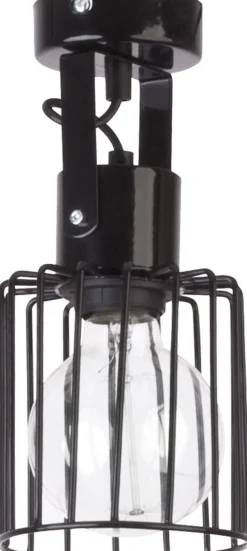 Schwarze Deckenleuchte verstellbar offener Schirm