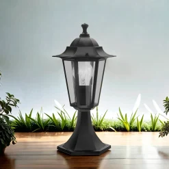 Schwarze Gartenlaterne IP44 Rustikal