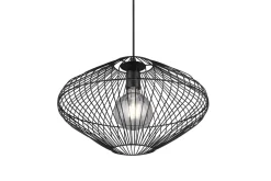 Schwarze Hängelampe Drahtschirm Metall E27 Ø38 cm Retro
