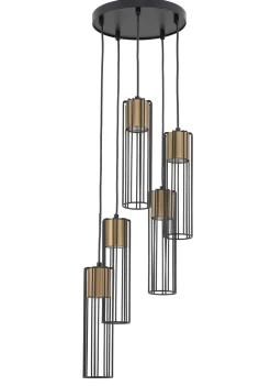 Schwarze Hängelampe Gold Metall Gitter GU10 dekorativ