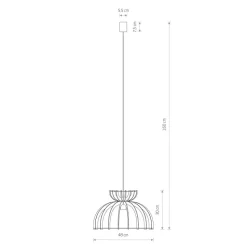 Schwarze Hängelampe Holz Metall Ø 48 cm E27 verstellbar