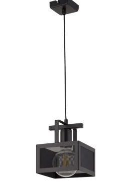 Schwarze Hängelampe Industrial Design bis 0,8 m E27