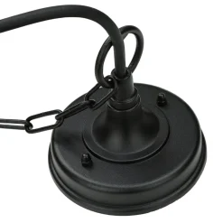 Schwarze Hängelampe IP43 Rustikal Kirchenglas