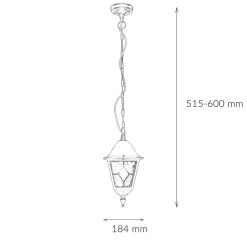 Schwarze Hängelampe IP43 Rustikal Kirchenglas