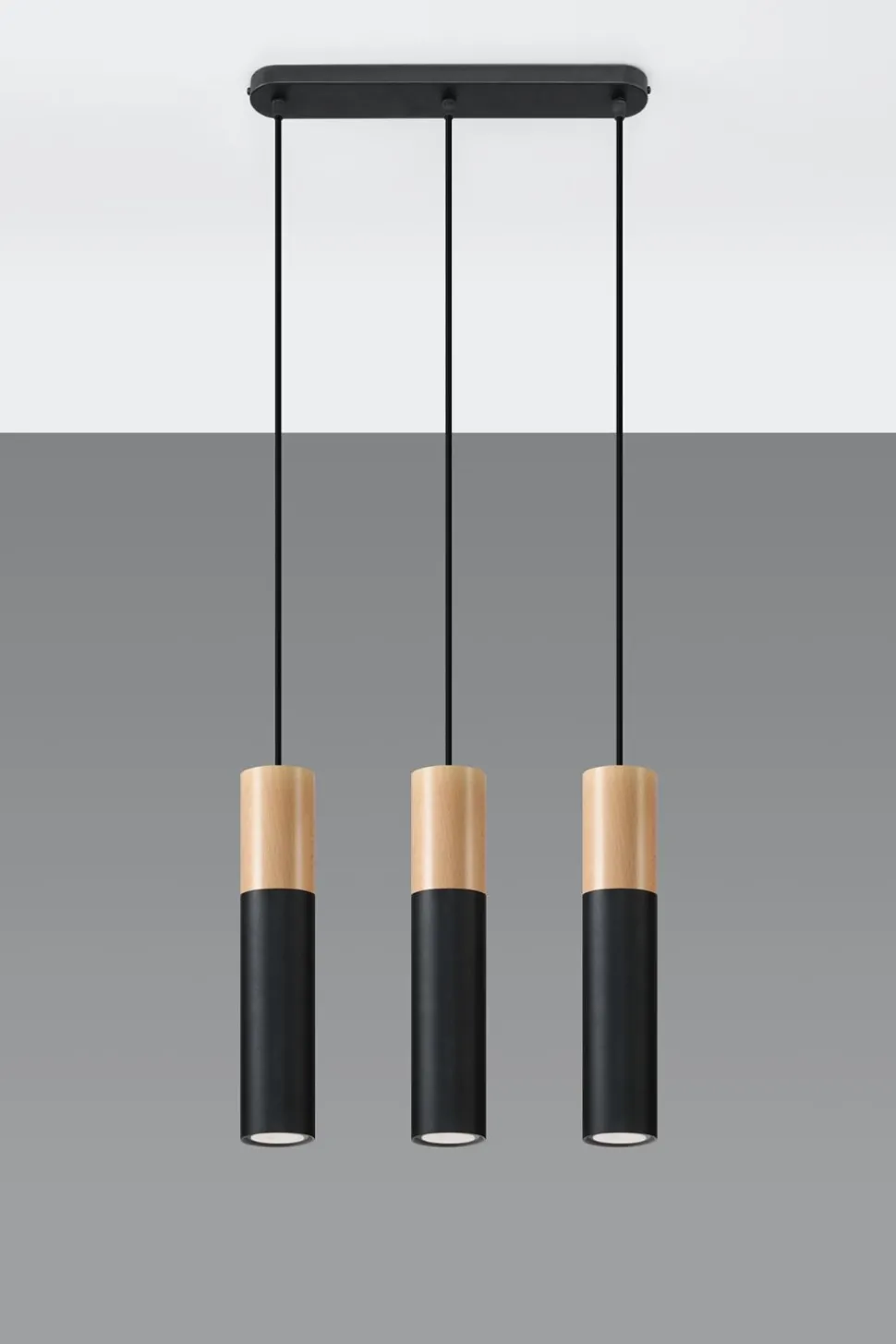 Schwarze Hängelampe Metall Holz Skandinavisch Esszimmer