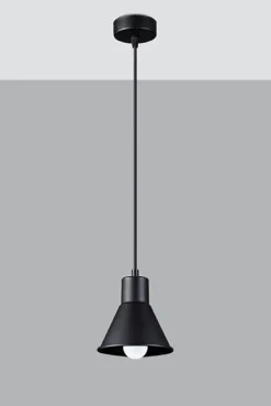 Schwarze Hängelampe Metall Ø 14 cm Retro E27