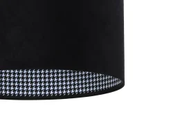 Schwarze Hängelampe Stoff rund Retro Esstisch