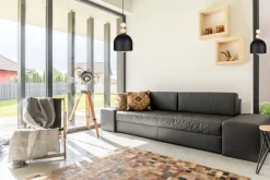 Schwarze Hängeleuchte Metall Holz Ø17 cm E27 wohnlich