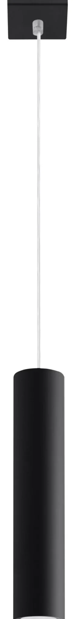 Schwarze Hängeleuchte Metall GU10 Ø 6 cm höhenverstellbar