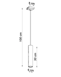 Schwarze Hängeleuchte Metall GU10 Ø 6 cm höhenverstellbar