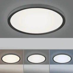 Schwarze LED Deckenlampe dimmbar Ø40 cm Fernbedienung