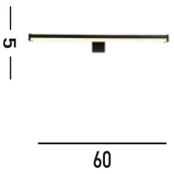 Schwarze LED Spiegelleuchte Aluminium IP44 12 W 60 cm