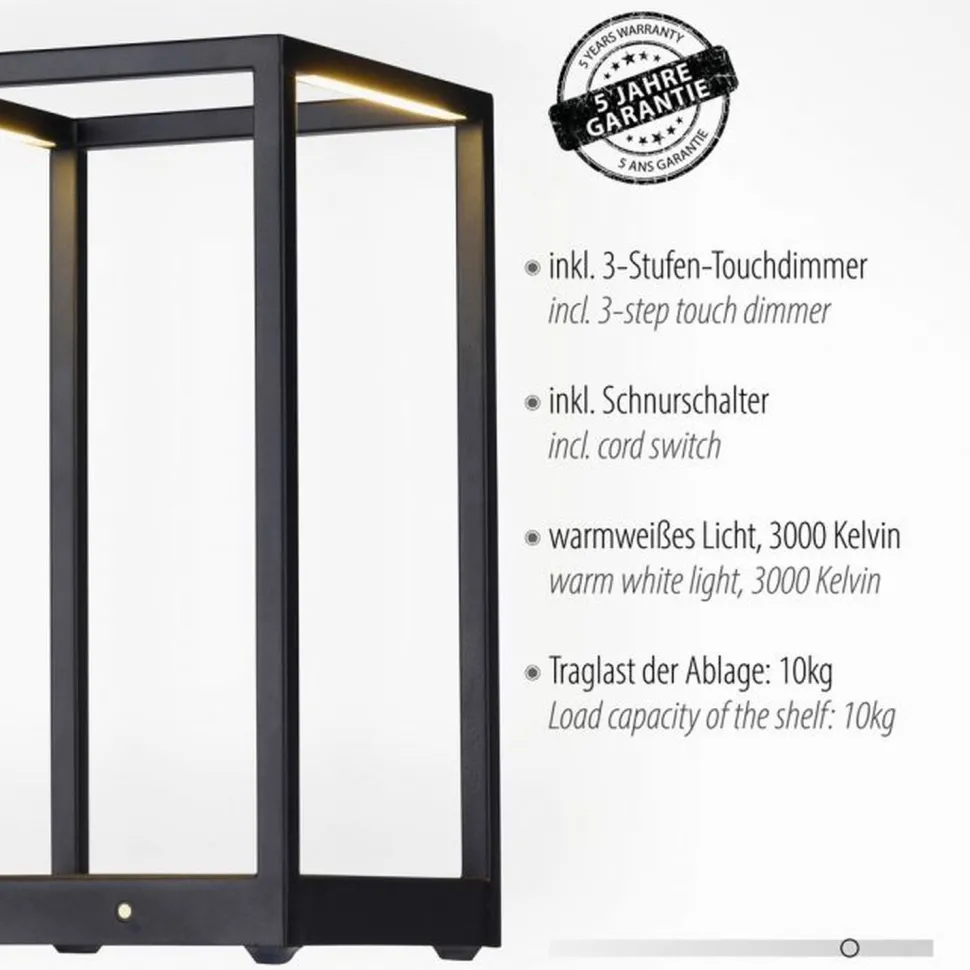 Schwarze LED Tischlampe dimmbar Touch 26 cm 4 W Memory