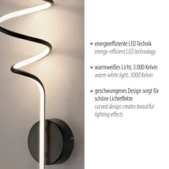 Schwarze LED Wandleuchte Metall warmweiß 3000 K 2330 lm