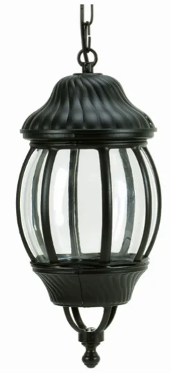 Schwarze Pendelleuchte außen regengeschützt Rustikal