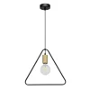 Schwarze Pendelleuchte Holz Metall Dreieck E27
