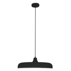 Schwarze Pendelleuchte Metall L:50 cm rund E27 Modern