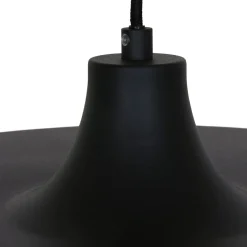Schwarze Pendelleuchte Metall L:50 cm rund E27 Modern