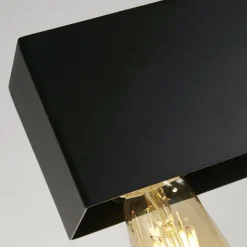 Schwarze Pendelleuchte Metall 5-flmg E27 80 cm länglich