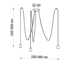 Schwarze Pendelleuchte Retro 3-flammig max. 3 m flexibel