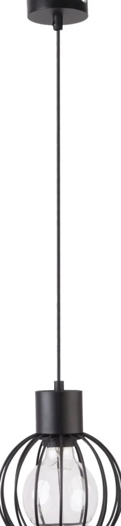 Schwarze Pendelleuchte rund geometrisch