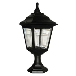 Schwarze Sockelleuchte außen H:44cm Rustikal Garten