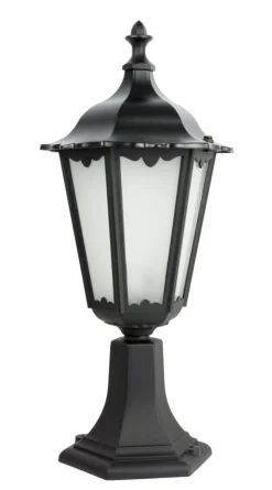 Schwarze Sockelleuchte 51cm hoch Rustikal DILSEN