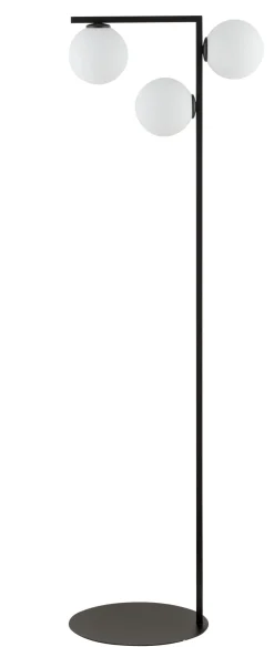 Schwarze Stehlampe Glas Metall wohnlich 150 cm 3-flmg