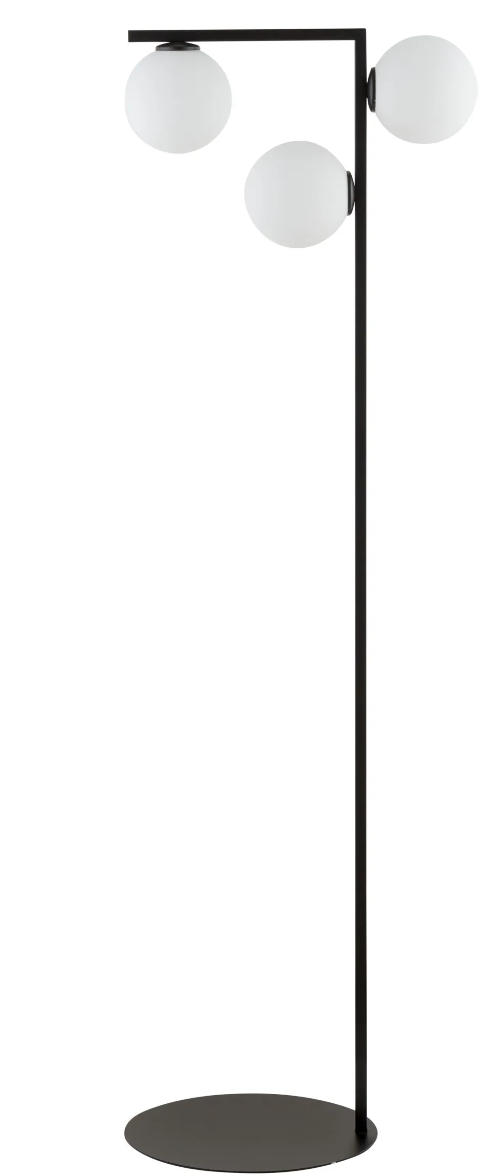 Schwarze Stehlampe Glas Metall wohnlich 150 cm 3-flmg