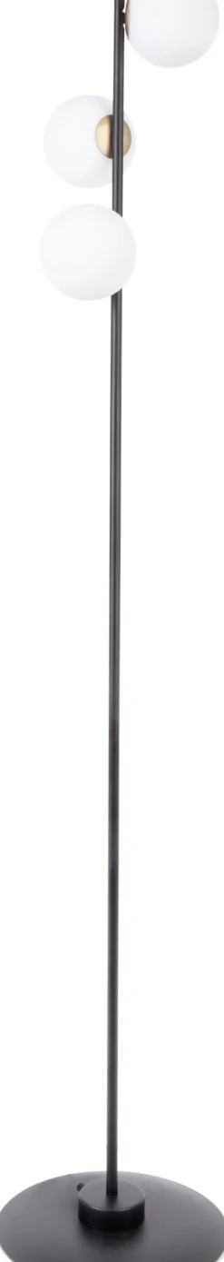 Schwarze Stehlampe Metall Glas groß 160 cm 3-flammig G9