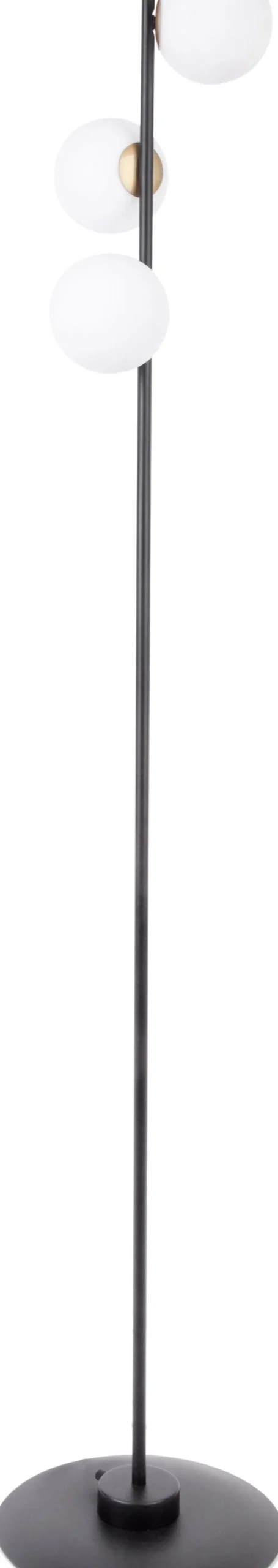 Schwarze Stehlampe Metall Glas groß 160 cm 3-flammig G9