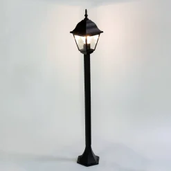 Schwarze Stehleuchte Außen ROM H:105cm E27 Laterne