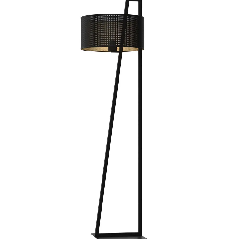 Schwarze Stehleuchte Metall 150 cm niedrig E27 Modern