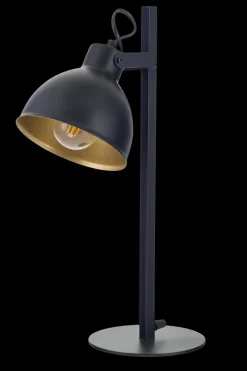 Schwarze Tischlampe Gold flexibel E27 45 cm Industrial